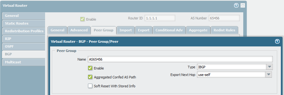 Configure the loopback IP address in the Redistribution Profile. Under ...