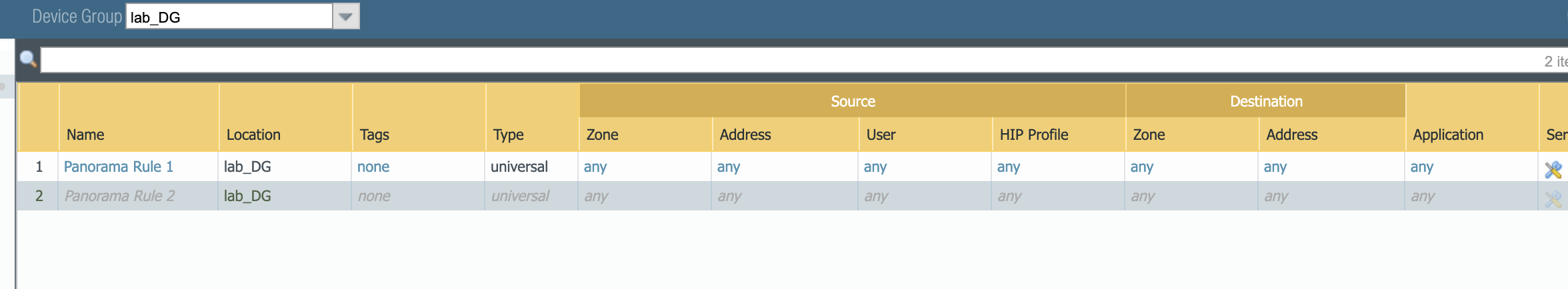 Panoramaconfiguration