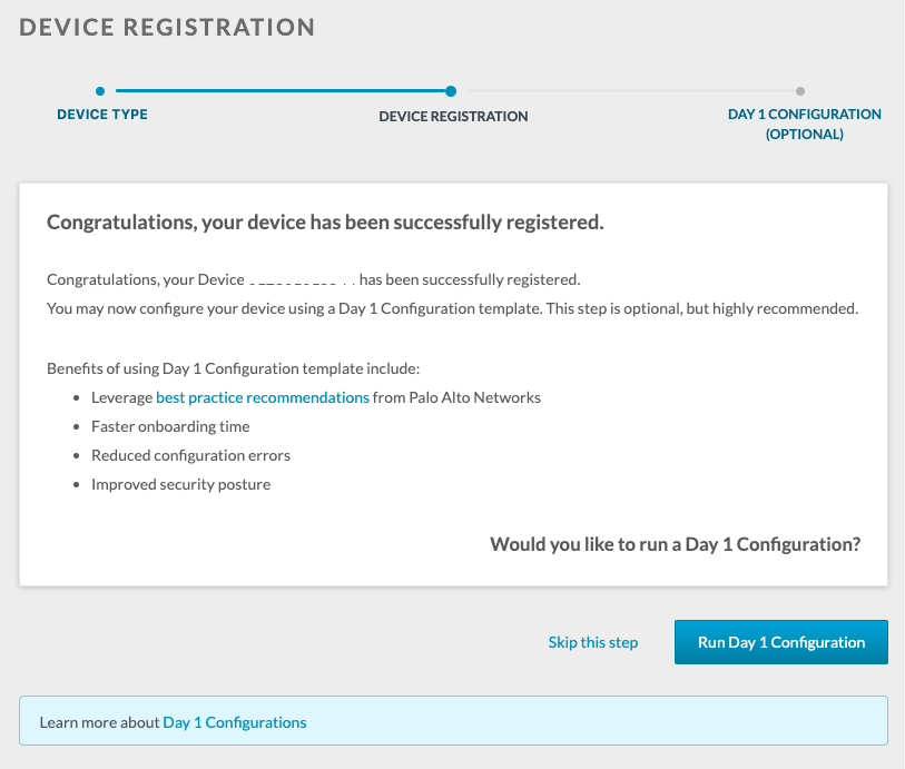 congratulations your device has been successfuly registered