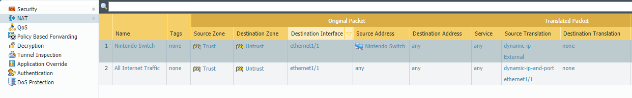 Port Rules Overview - NAT for Nintendo Switch and all internet traffic