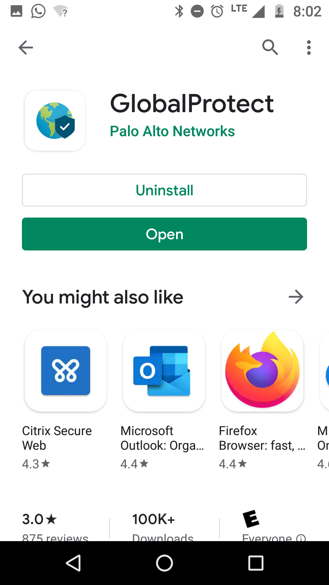 GlobalProtect App Open