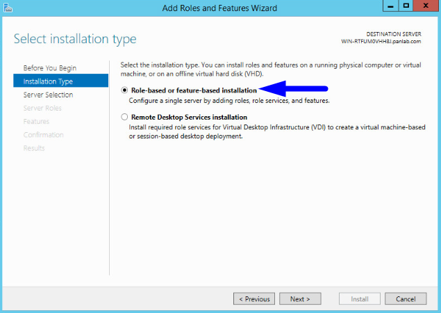 role based or feature based installation