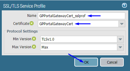 configure certificate for globalprotect on the firewall