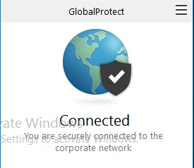 Screenshot displaying tray icon in GlobalProtect Agent.