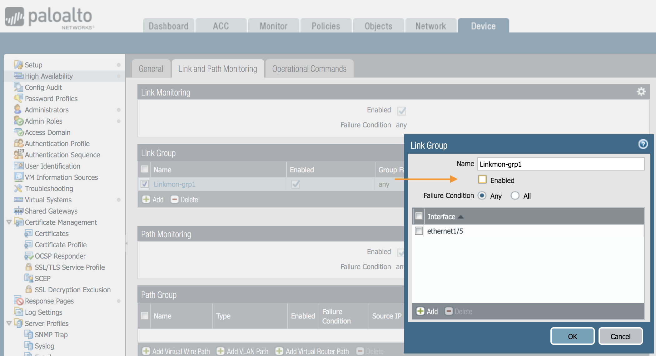 Palo alto suspended non functional loop detected