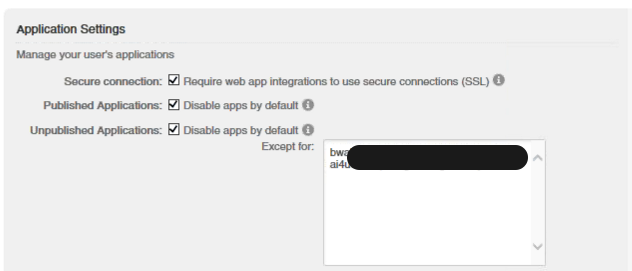 Configuración de la aplicación