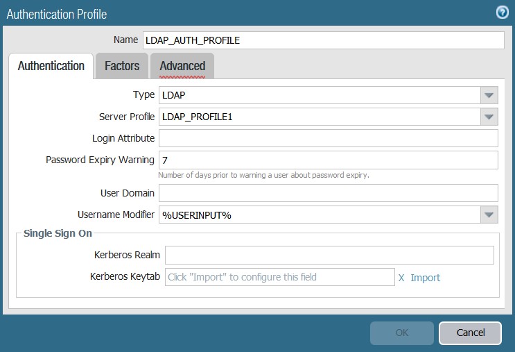 Authentication Profile
