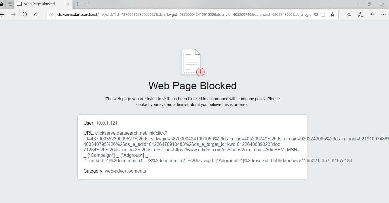 Webseite blockiert