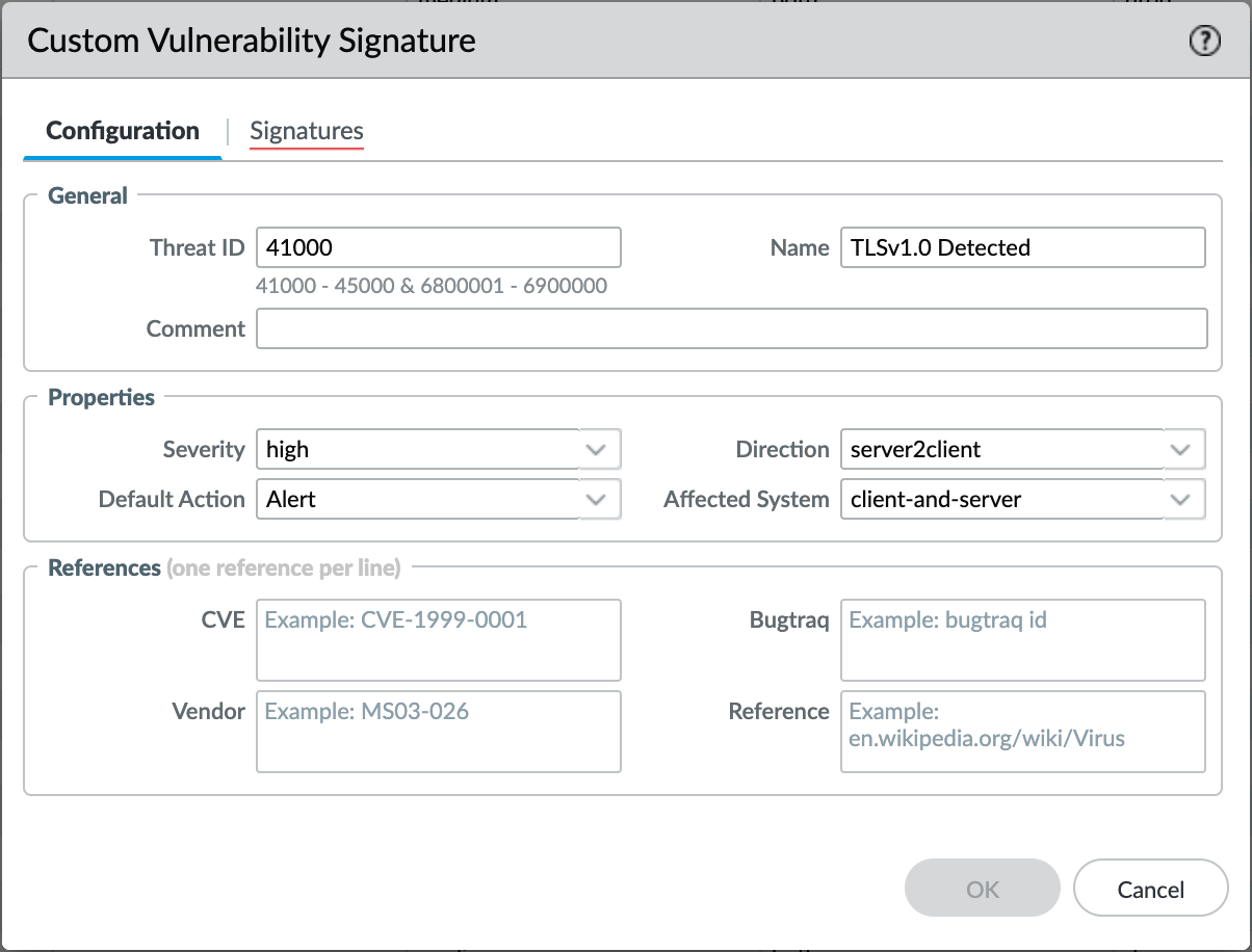 Create a Custom Vulnerability Protection signature