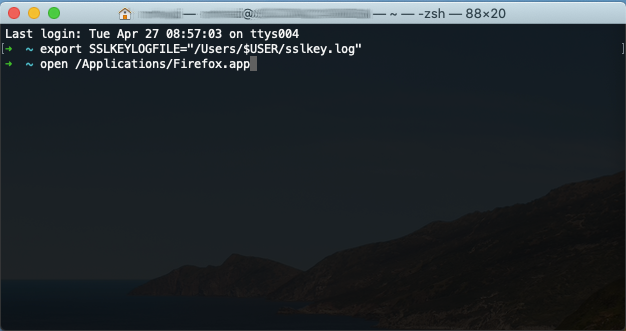 Open the web-browser from the Terminal window.