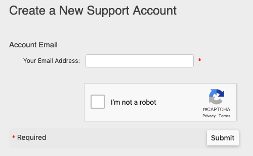 create a new support account preregister