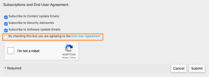 subscription and end user agreement