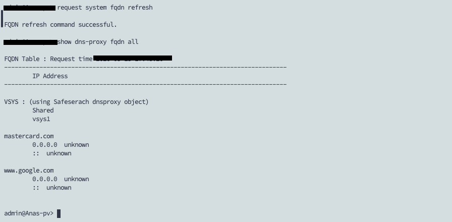 FQDNs objects will not get resolved.