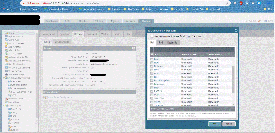 Service Route Configuration