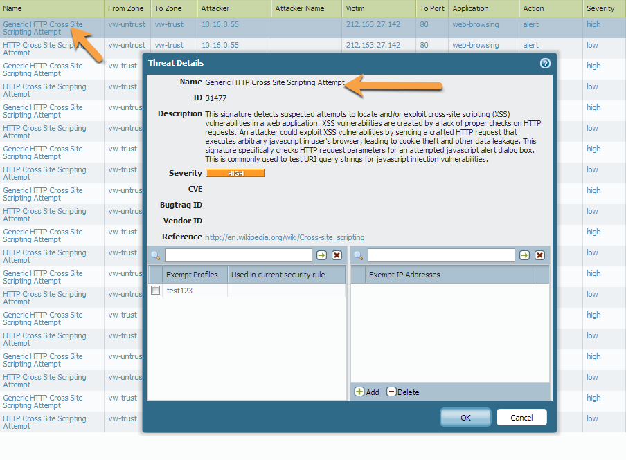 Détails de la menace