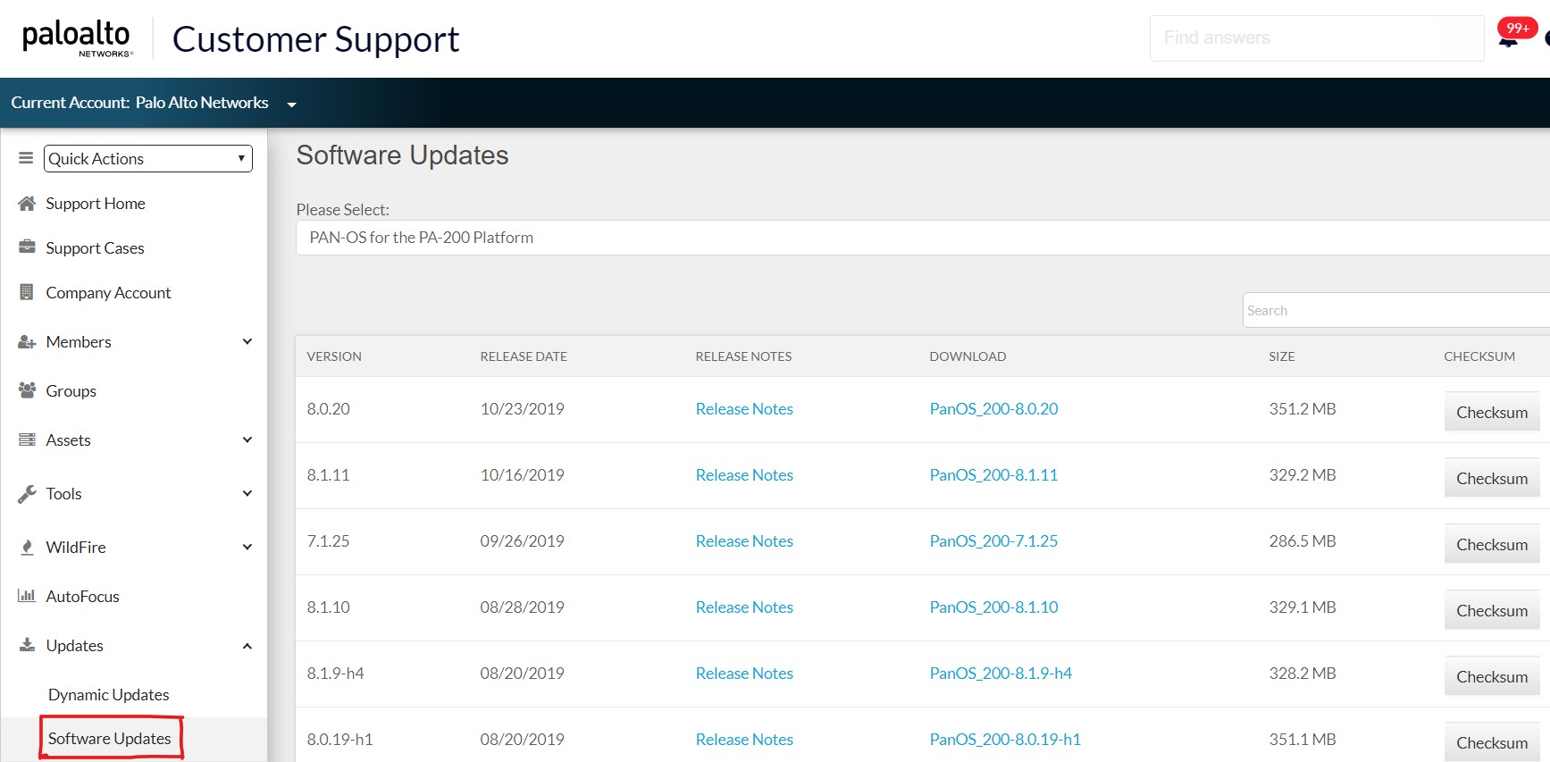 Software-Update auf CSP Portal
