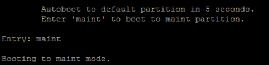 Screenshot von Entry in Bootloader