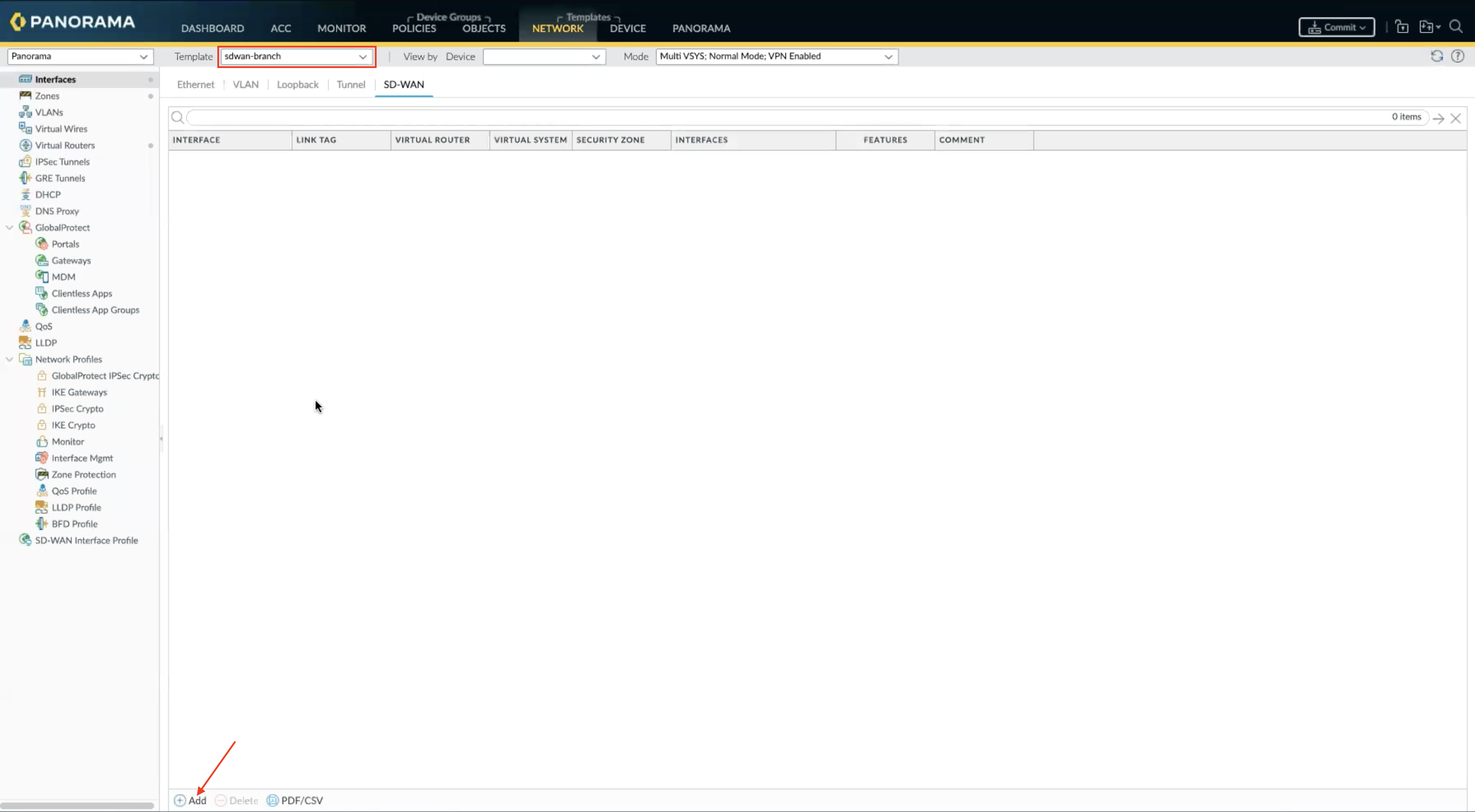 Fügen Sie die SD-WAN Schnittstelle hinzu