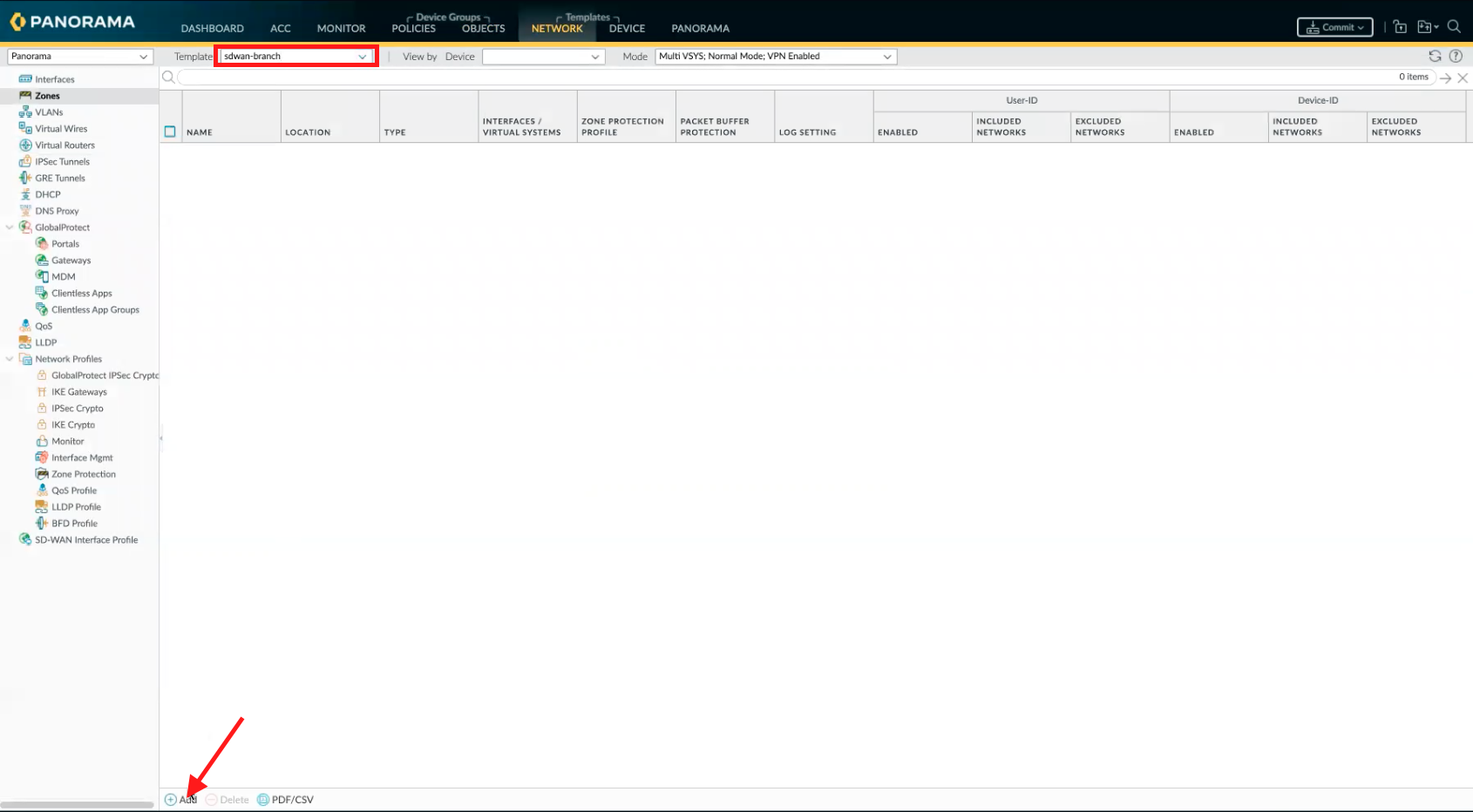Agregar una zona de seguridad