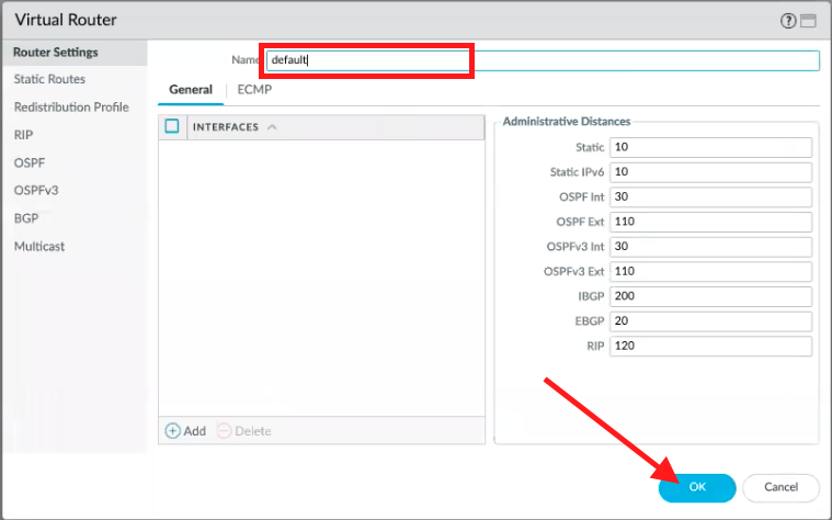 Crear el router virtual