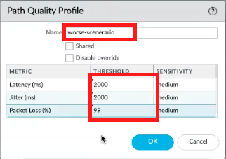 Configurar el perfil de calidad de ruta de acceso