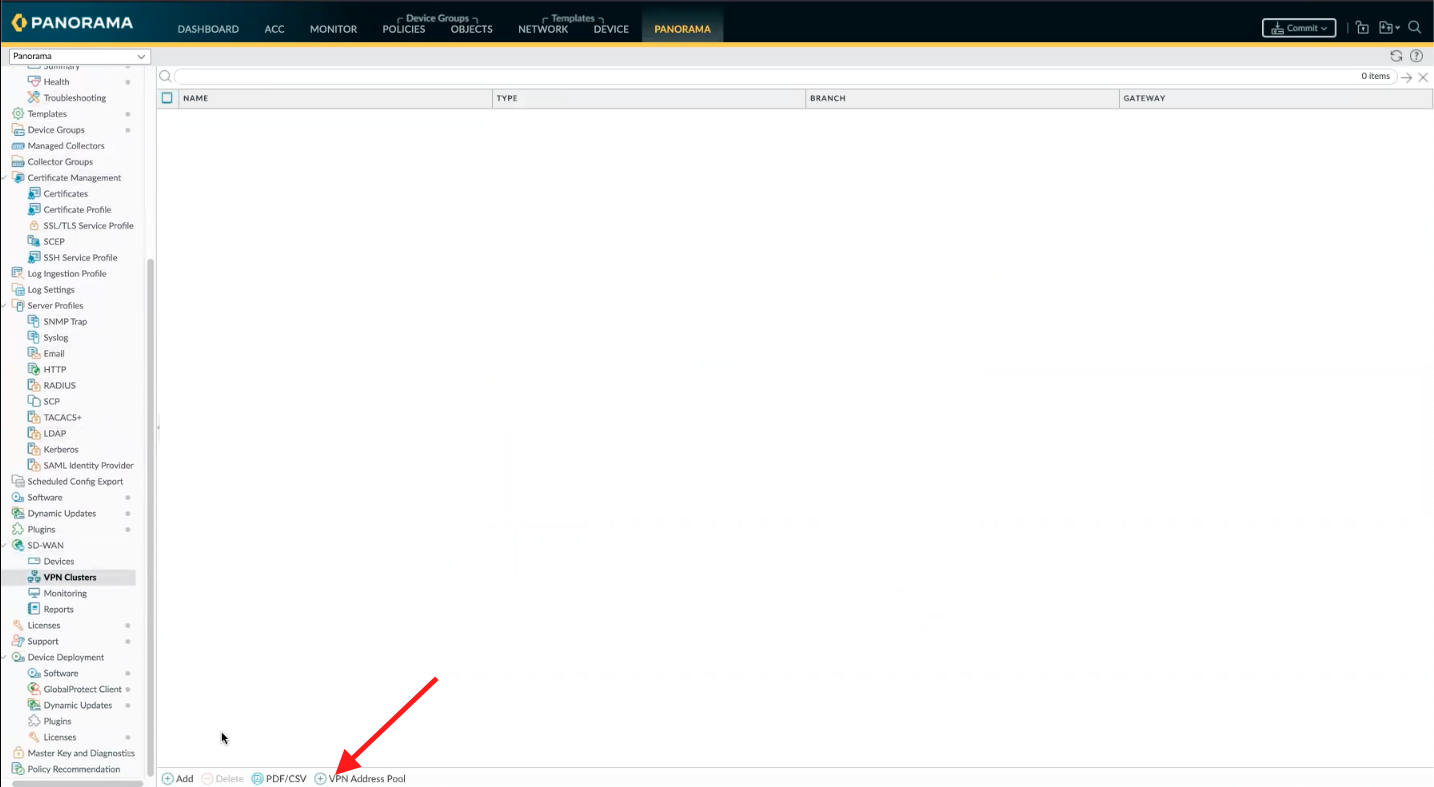 Agregar el grupo de VPN direcciones