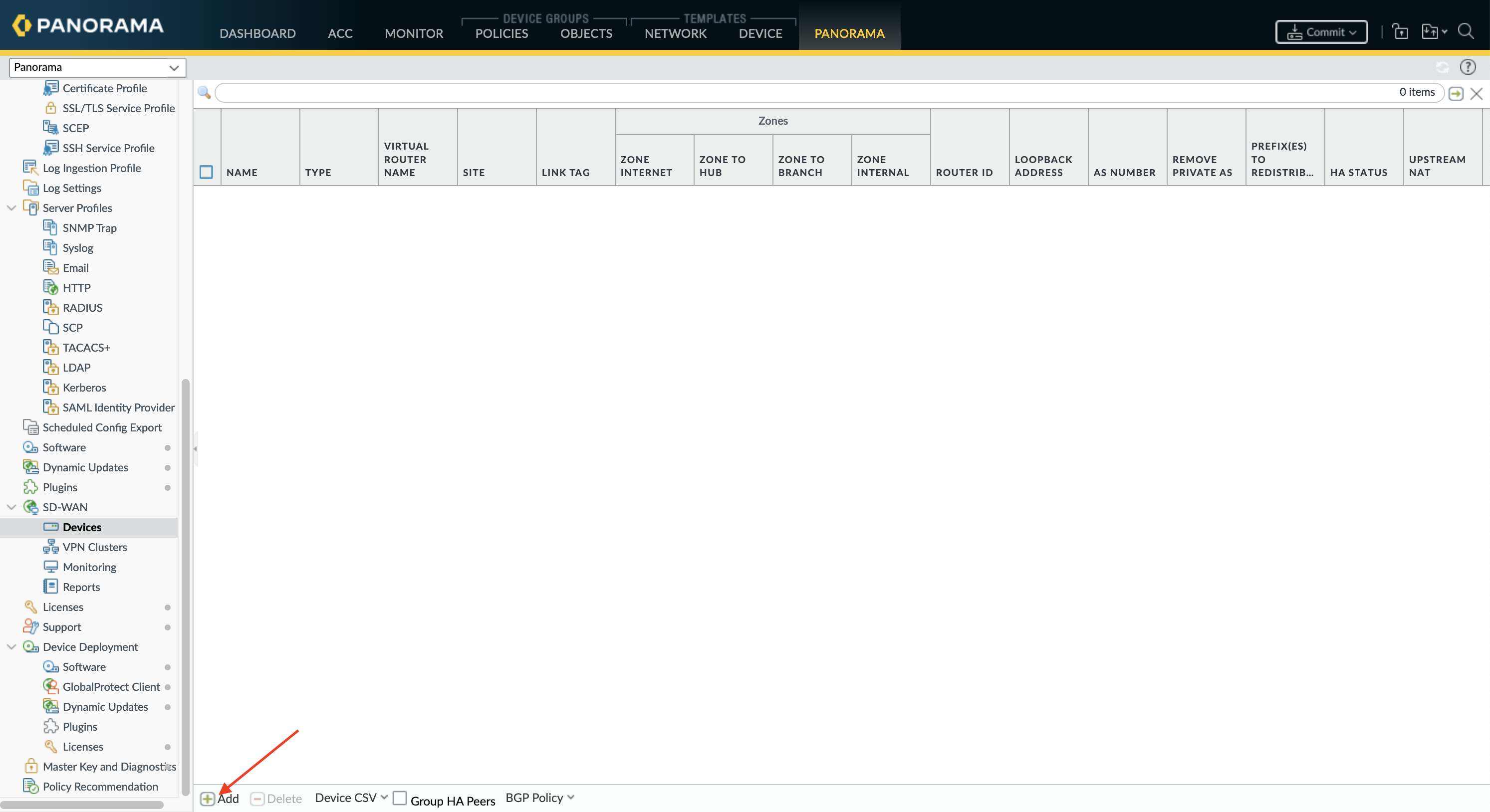Agregar un dispositivo para SD-WAN