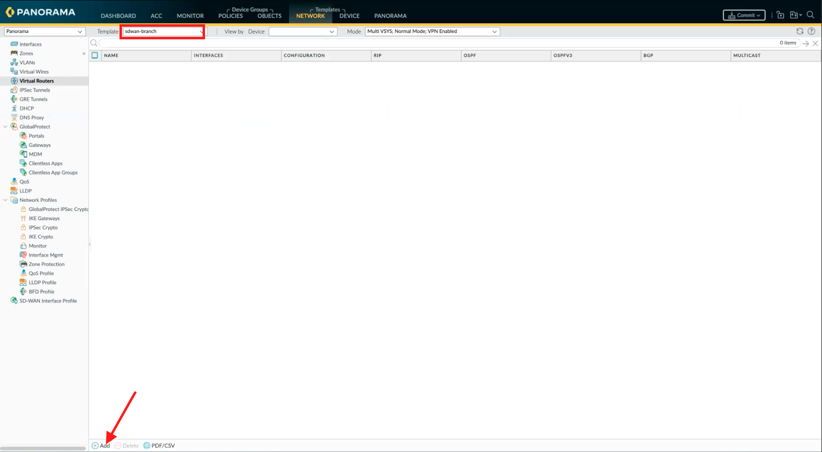 Ajouter un routeur virtuel