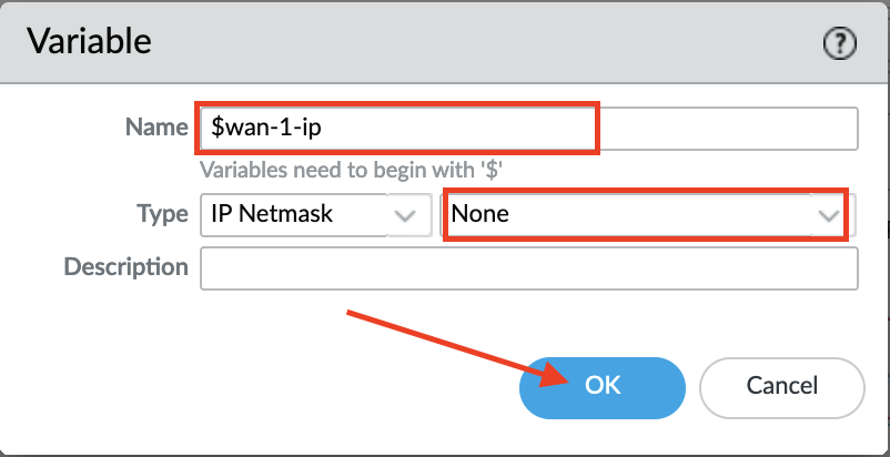 Créer la variable d’adresse IP