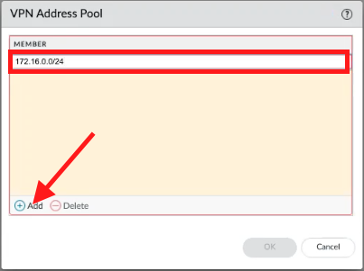 Ajouter le(s) pool(s) d’adresses