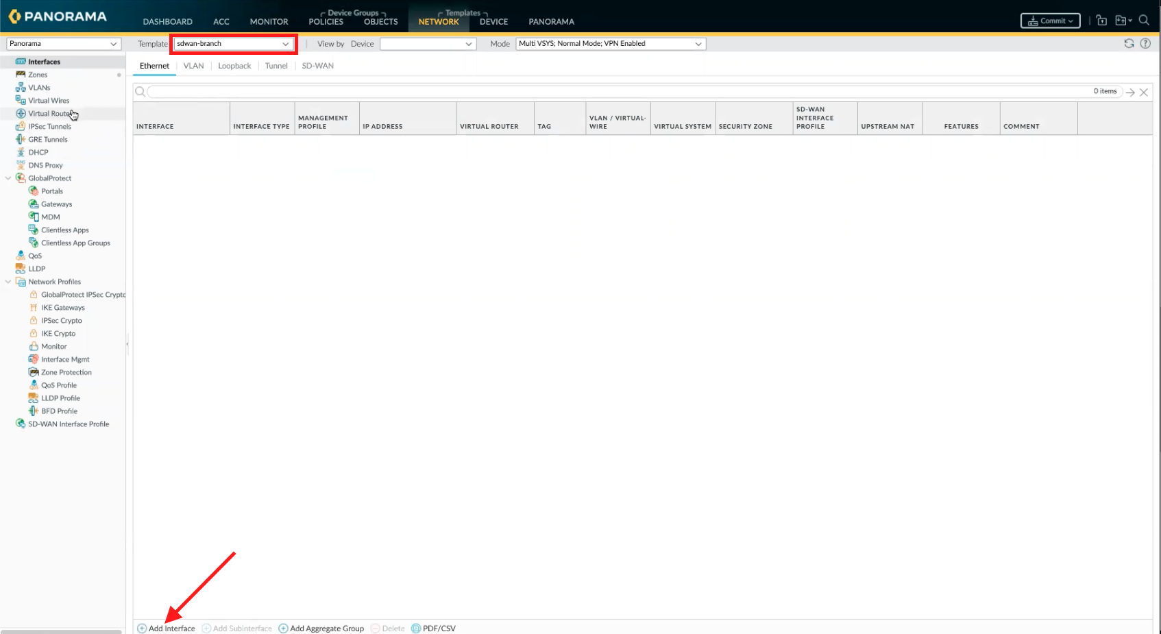 インターフェイスを追加する
