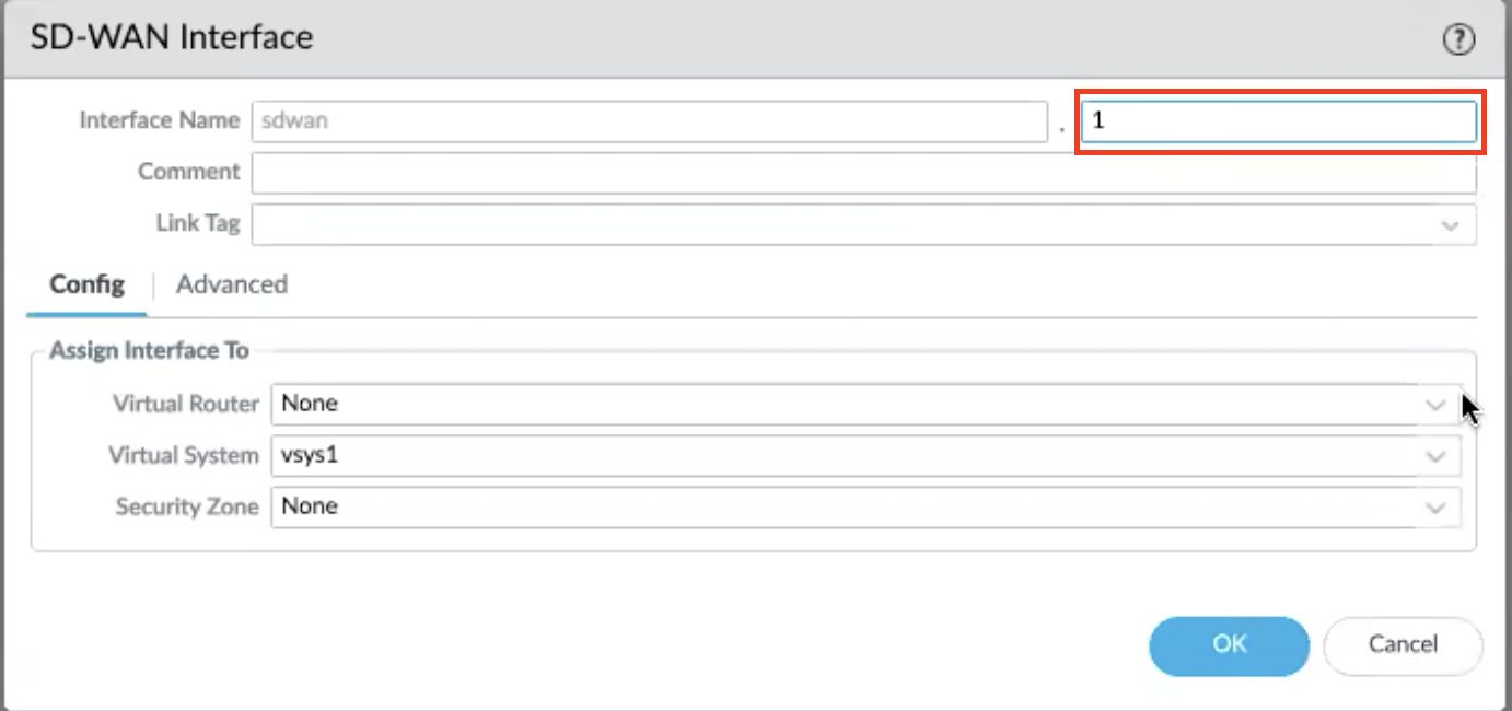 インターフェイスを作成するSD-WAN