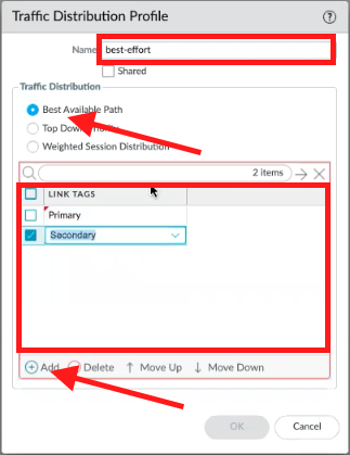 トラフィックの分散の構成