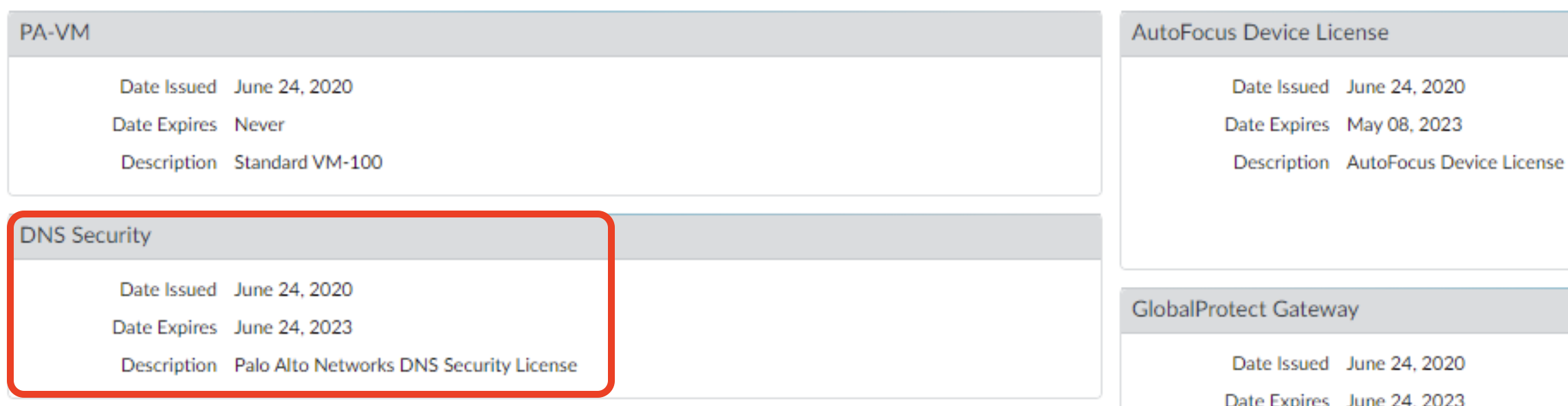 有效 DNS Security 是活跃的 PAN-OS 神，而不是过期