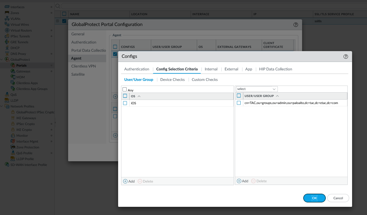 Configuration de l’agent de portail