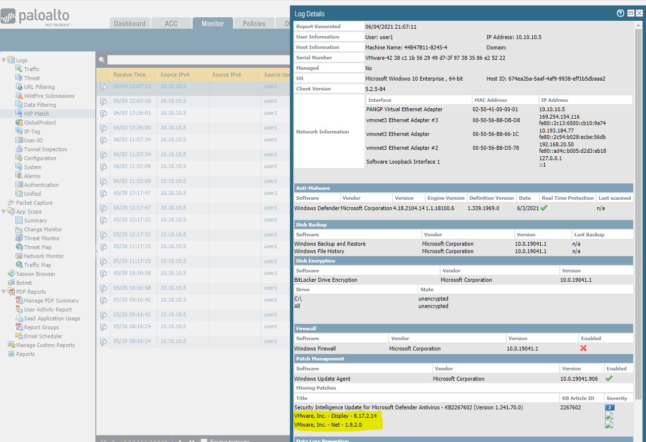 Correctifs manquants sur firewall