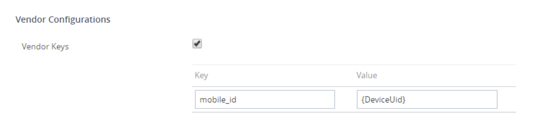 UDID Configuration des attributs pour la configuration du fournisseur