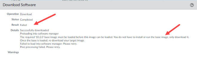 Software download error