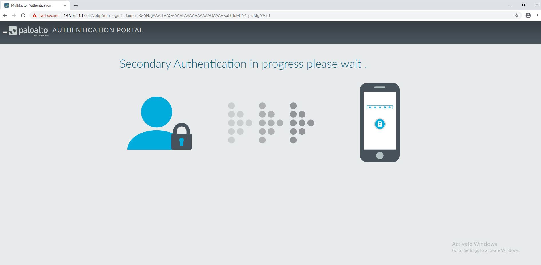 this image shows second authentication during login