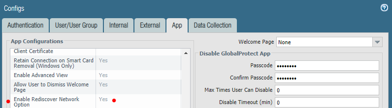 Enable Rediscover Network Option set to Yes