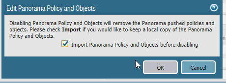 Panorama Policy and Objects box