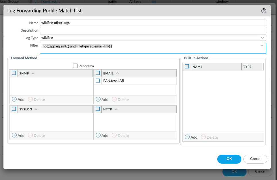 select other log type