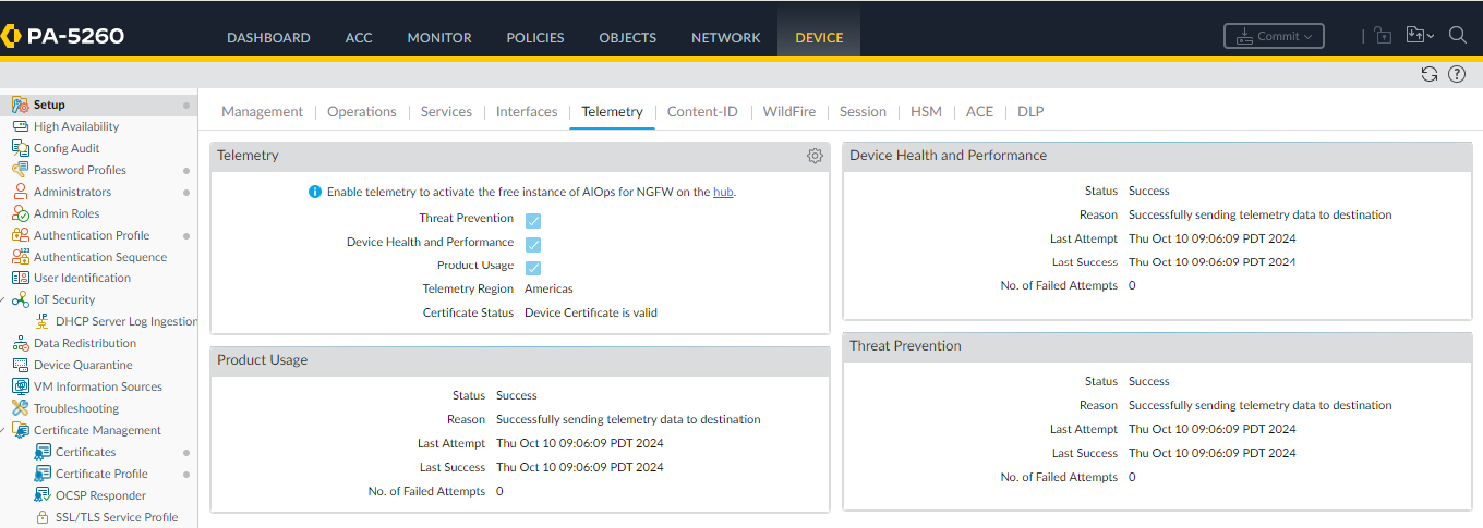 delayed telemetry data