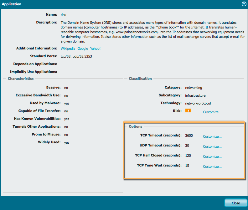 options de délai d'attente