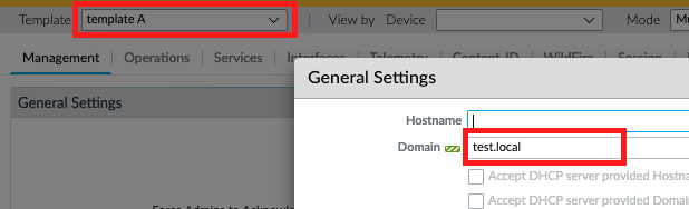 Template A configuration