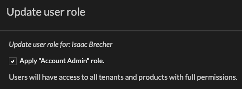 Aktivieren Sie das Kontrollkästchen „Kontoadministrator“.