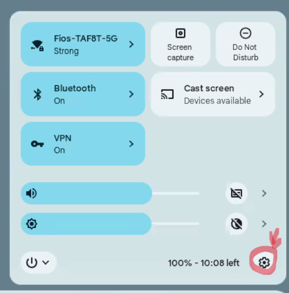 captura de pantalla para la configuración