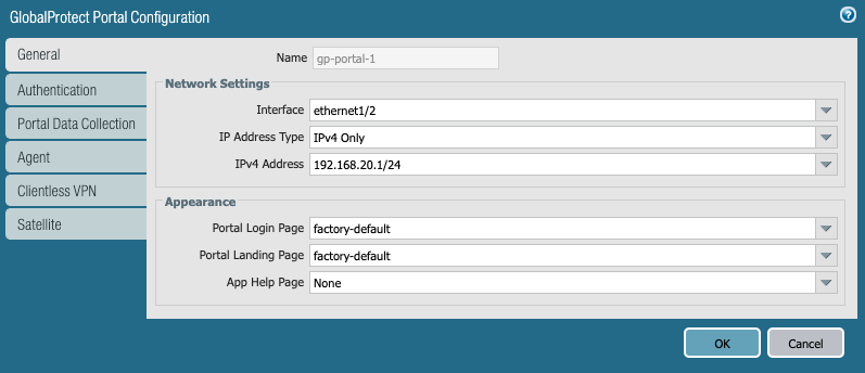 Snapshot of Portal Config