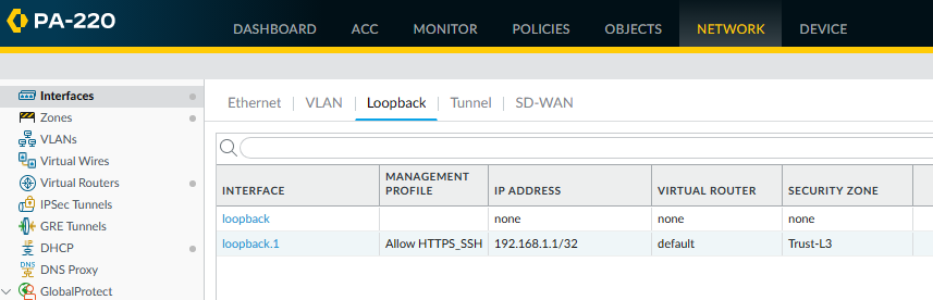 loopback configuration