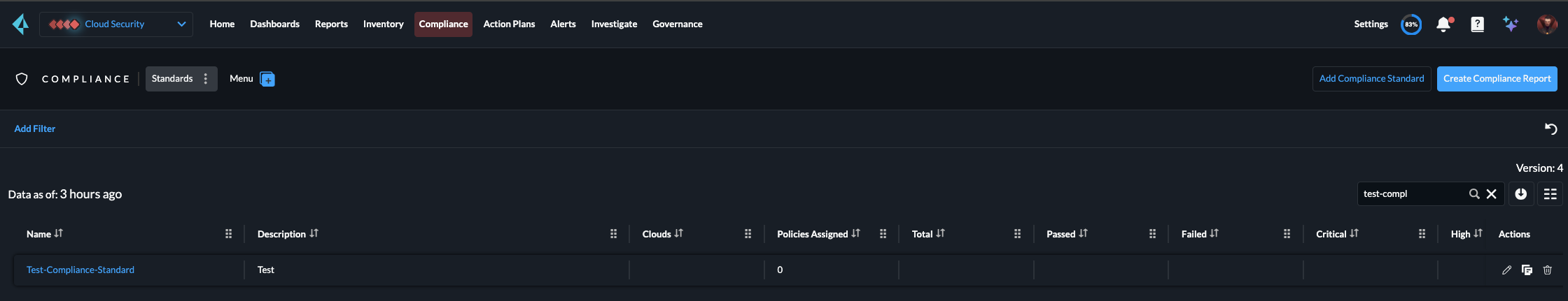Create Compliance Std